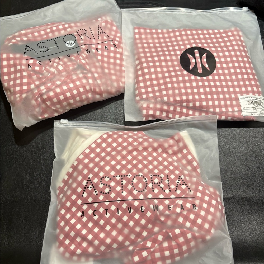 Astoria Activewear Red Checkered Set